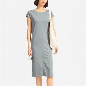 Everlane The Lux Cotton Side Slit Tee Shirt Dress